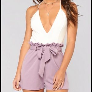 White/Lavender Romper